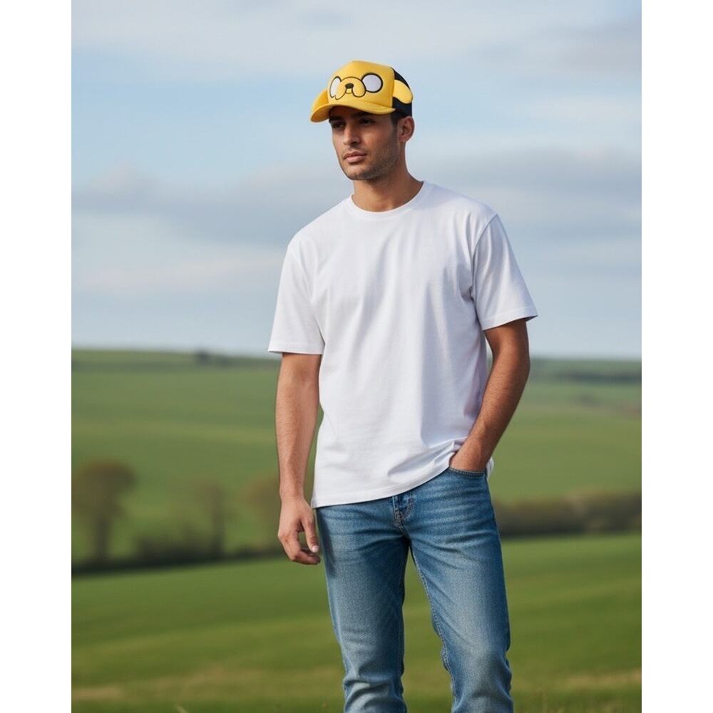 Adventure Time Jake The Dog Snapback Trucker Hat Yellow 3D Ears Concept One NWT